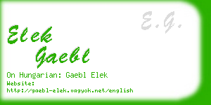 elek gaebl business card